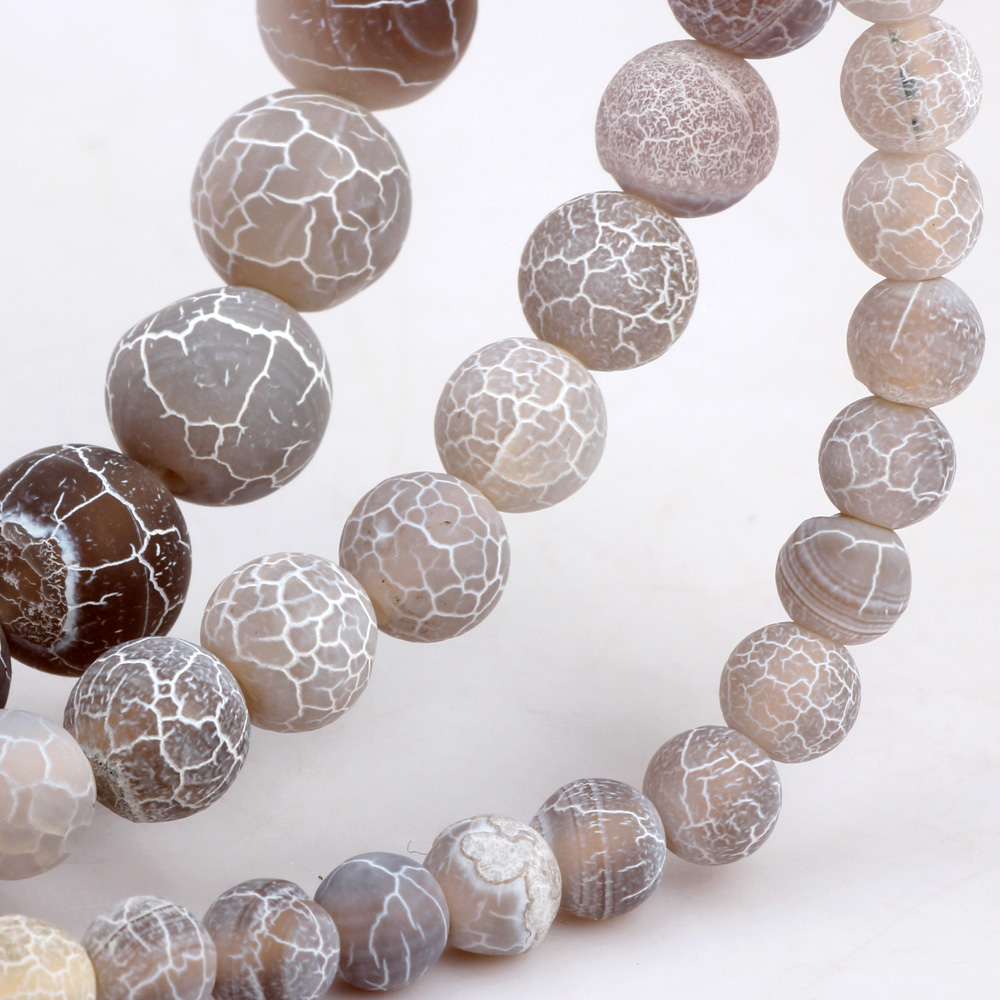 Jewelry Making Gemstones - 004 モデル 6 ミリメートル/8 ミリメートル/10 ミリメートルマットマットマットコーヒー染め白ストライプ天然石パインビーズ