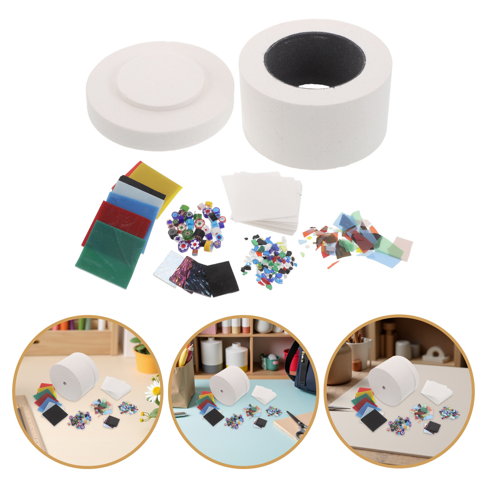 Jewelry Making At Home - 1セットのマイクロ波窯キット。自宅で手軽にガラスの熱融着によるジュエリー作りが楽しめる。コンパクトなミニ窯で、陶芸やセラミック、熱融着ガラスアートにも最適。