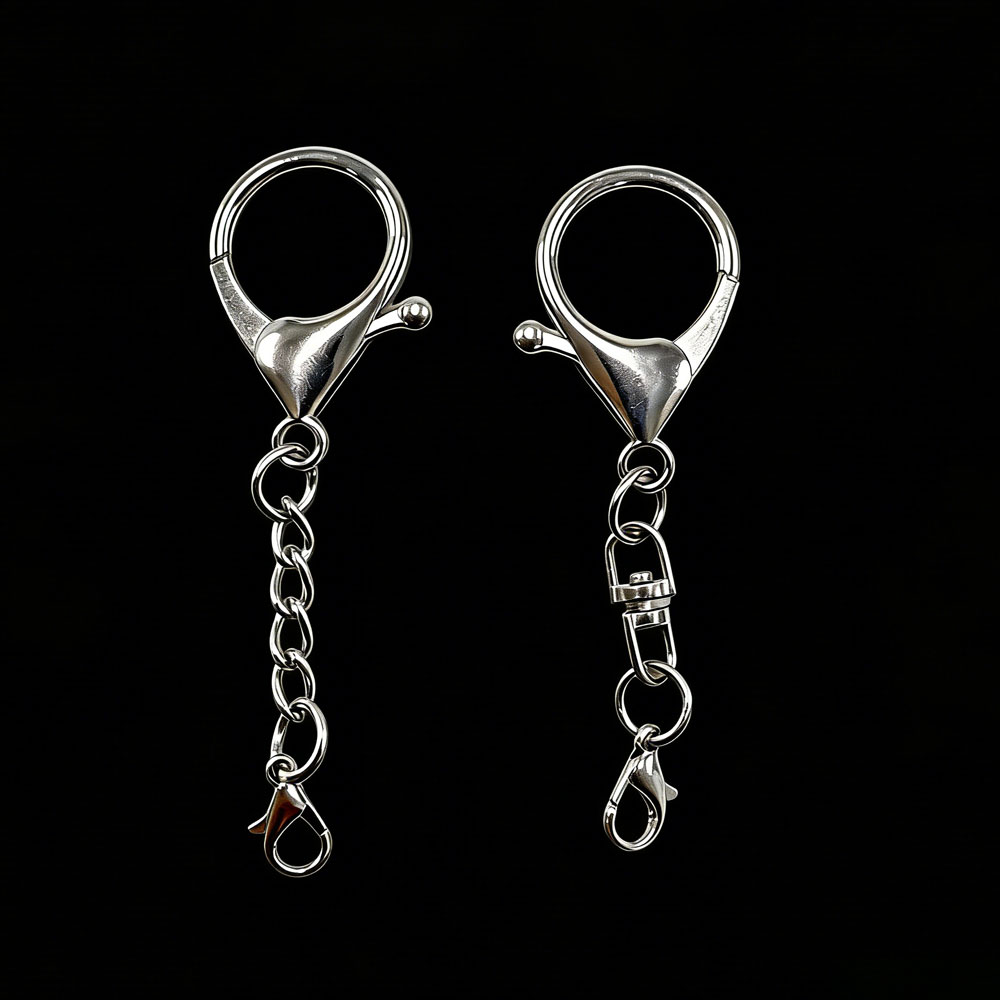 Lobster Clasp Silver - 10 個シルバーカラー大型ロブスタークラスプ合金キーホルダー小さなロブスタークラスプキーリングペンダントクラスプ付き DIY ジュエリーアクセサリー用