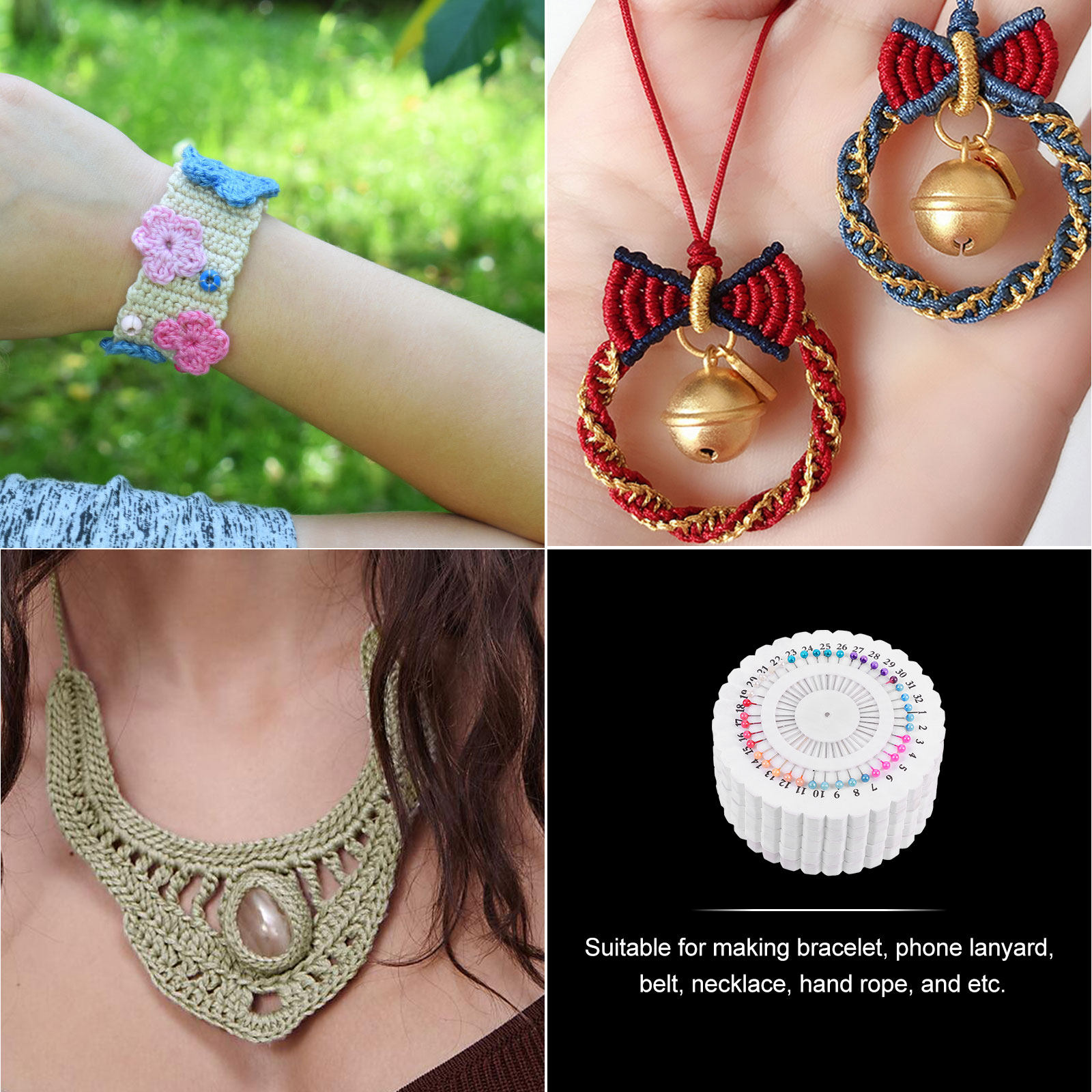 1セットの高級クミヒモ用ディスク型編み板。位置決めピン付き。 - Jewelry Making Board のレビューと価格