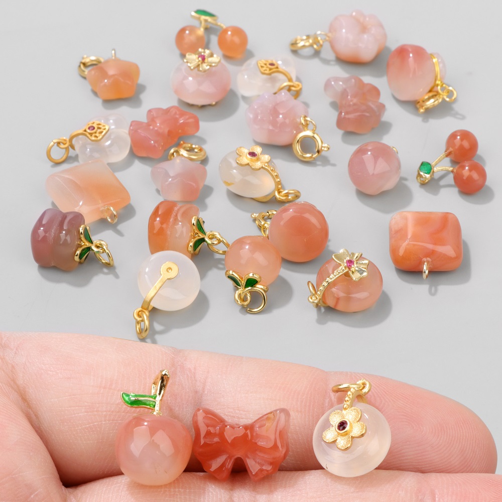 天然石の瑪瑙ペンダント,ジュエリー作りの宝石,アップルチェリ - Jewelry Making Gemstones のレビューと価格