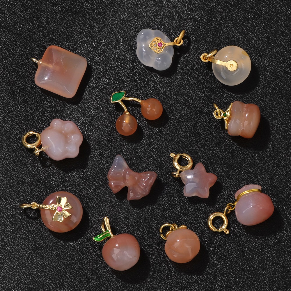 天然石の瑪瑙ペンダント,ジュエリー作りの宝石,アップルチェリ - Jewelry Making Gemstones のレビューと価格