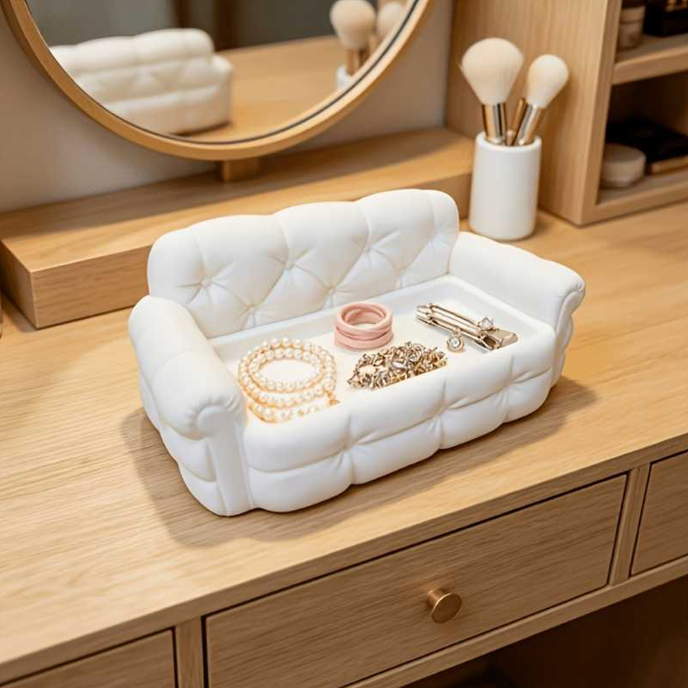 ソファ型のジュエリートレイ。ドレッサーの収納に最適。イヤリン - Jewelry Making Board のレビューと価格