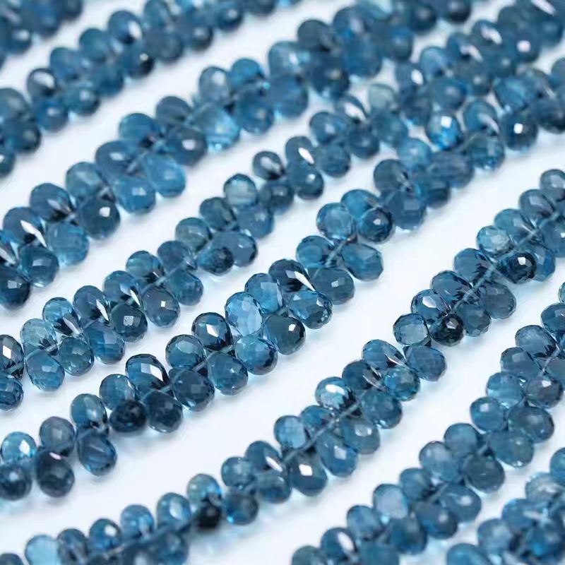 6A ロンドンブルートパーズ ドロップファセットカット 5- - Jewelry Making London のレビューと価格