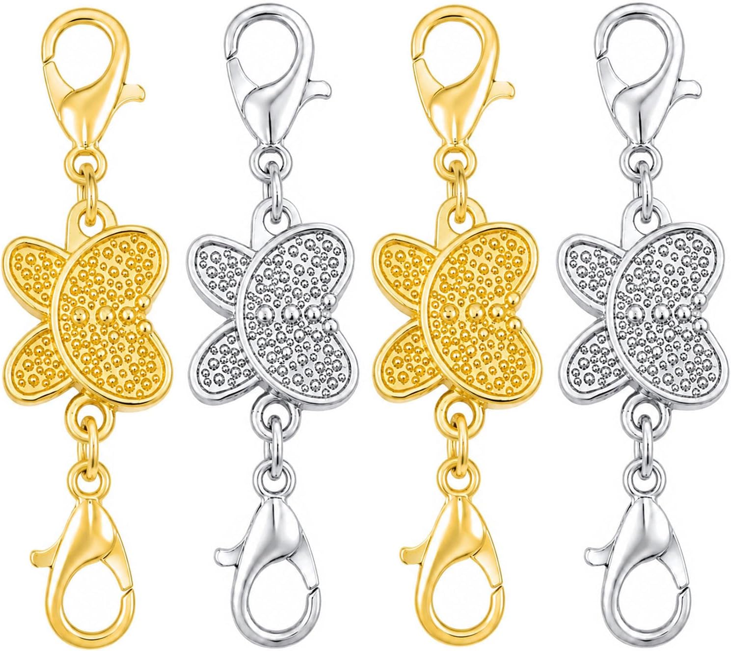 蝶の形をした磁石式ネックレス留め具。ロブスタークラスプ付き。 - Lobster Clasp Silver のレビューと価格